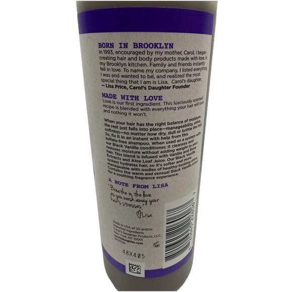 Carol's Daughter Black Vanilla Shampoo 12oz Moisture Shine For Dry Dull Hair New - Picture 4 of 7